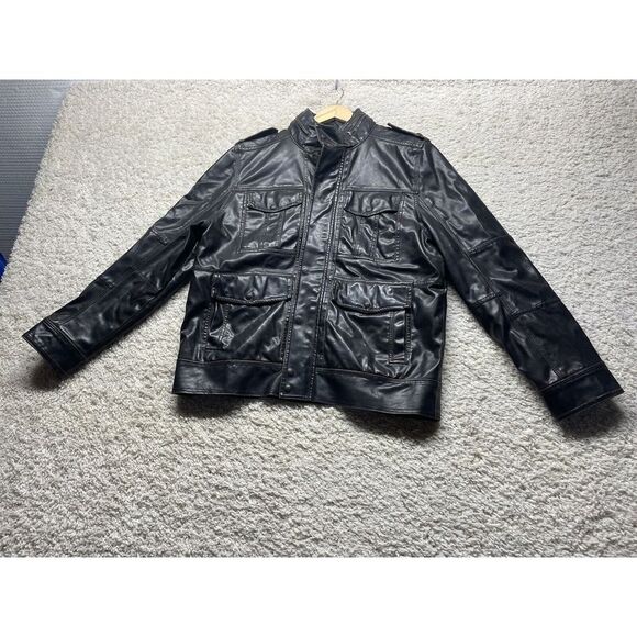 Levi's Faux Leather Jacket Fonzie Mens Size Large EUC - Picture 1 of 12